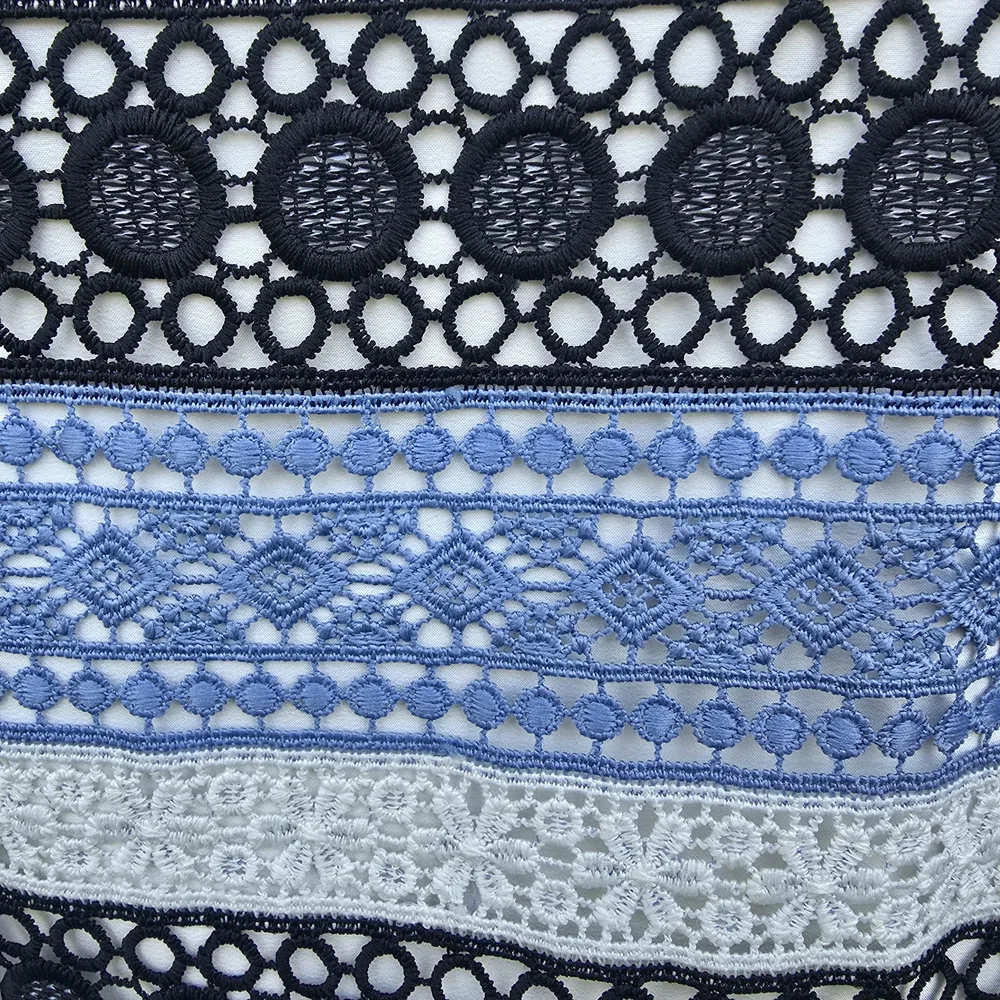 Talbots Blue and Black Striped Lace Knit Pencil Skirt, Size 10 - Picture 4 of 7